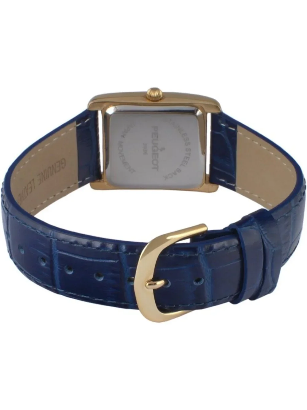 Women's Gold/Blue Leather Strap Roman Numerals Dial Classic Dress Wrist Watches